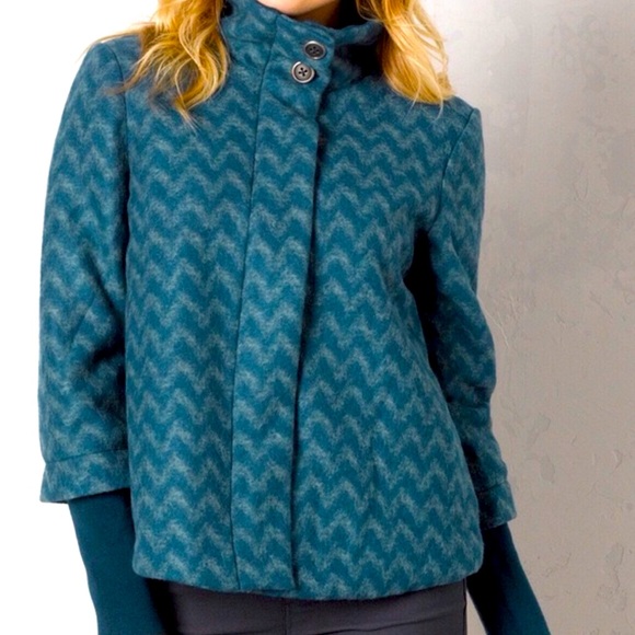 prAna Wool Blend Lily Jacket in Deep Teal Medium - Picture 1 of 4